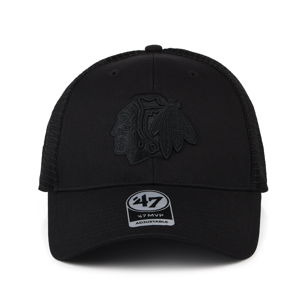 Casquette Trucker NHL Branson MVP Chicago Blackhawks noir sur noir 47 BRAND