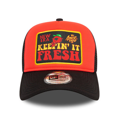 Casquette Trucker A-Frame NE Patch orange-noir NEW ERA