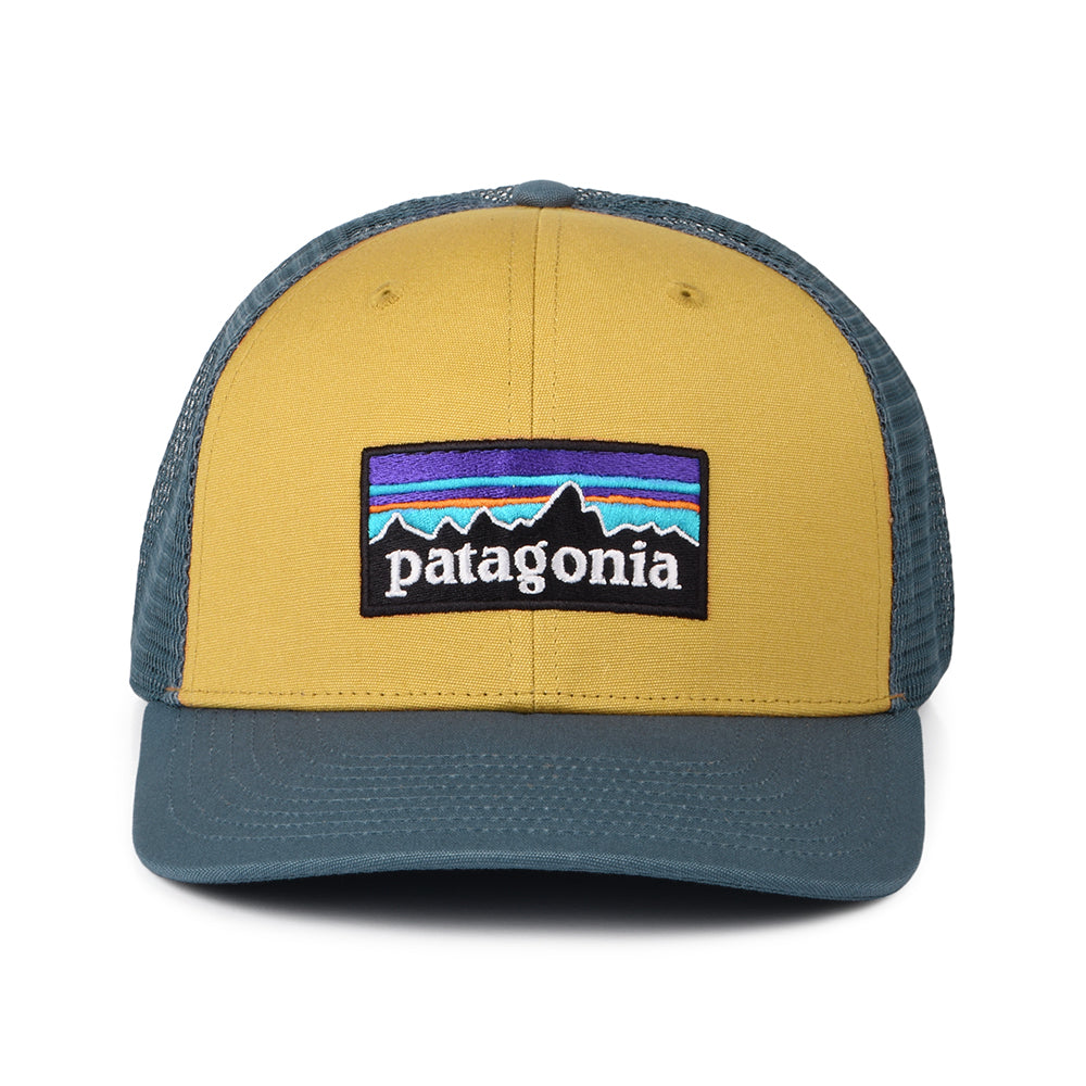 Casquette Trucker en Coton Bio P-6 Logo moutarde-bleu fumée PATAGONIA