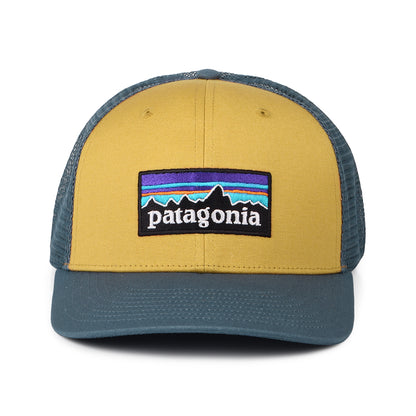 Casquette Trucker en Coton Bio P-6 Logo moutarde-bleu fumée PATAGONIA