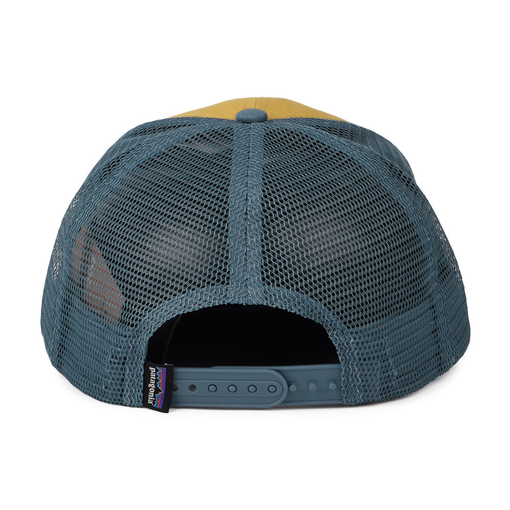 Casquette Trucker en Coton Bio P-6 Logo moutarde-bleu fumée PATAGONIA