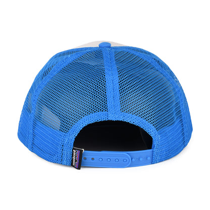 Casquette Trucker en Coton Bio P-6 Logo blanc cassé-bleu PATAGONIA