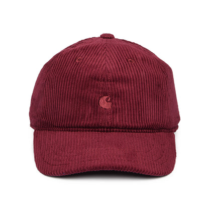 Casquette en Velours Côtelé Large Harlem vin CARHARTT WIP