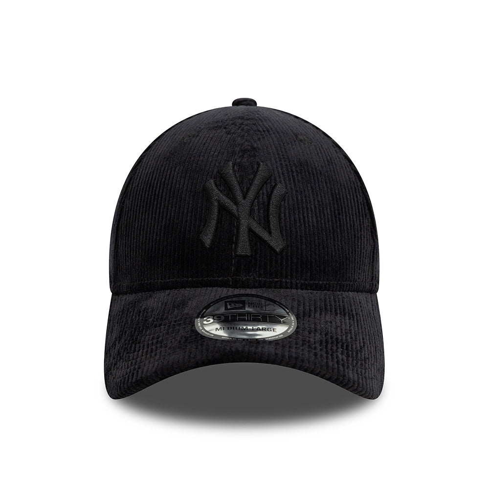 Casquette 39THIRTY MLB Cord New York Yankees noir sur noir NEW ERA