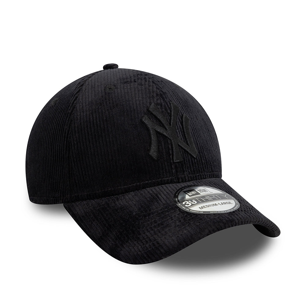 Casquette 39THIRTY MLB Cord New York Yankees noir sur noir NEW ERA