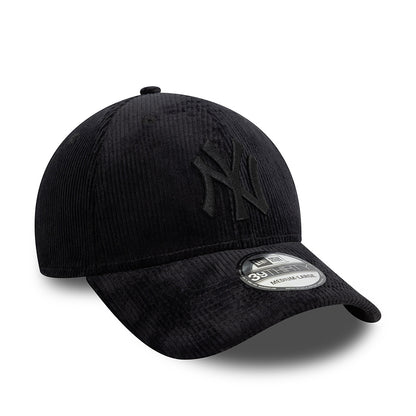 Casquette 39THIRTY MLB Cord New York Yankees noir sur noir NEW ERA