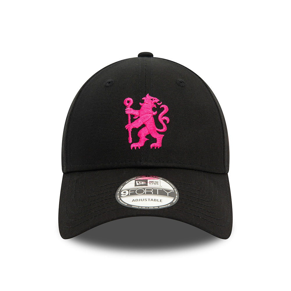 Casquette 9FORTY Lion Crest Chelsea FC noir-rose vif NEW ERA
