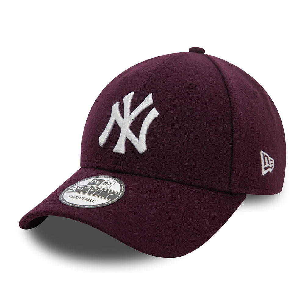 Casquette 9FORTY MLB Melton Wool New York Yankees violet-blanc NEW ERA