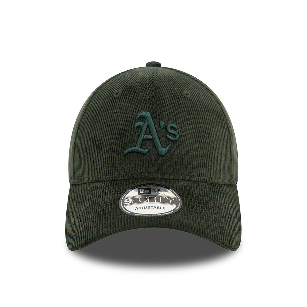 Casquette 9FORTY MLB Cord Oakland Athletics vert foncé NEW ERA
