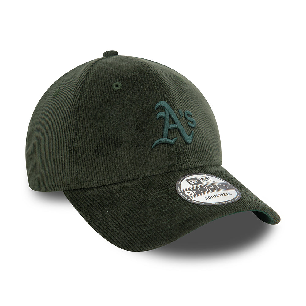 Casquette 9FORTY MLB Cord Oakland Athletics vert foncé NEW ERA
