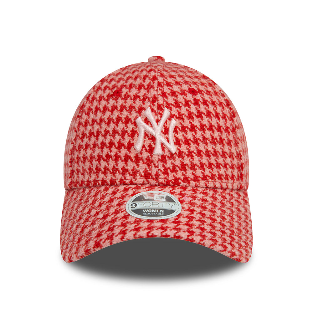 Casquette 9FORTY MLB Houndstooth New York Yankees rose-écarlate NEW ERA