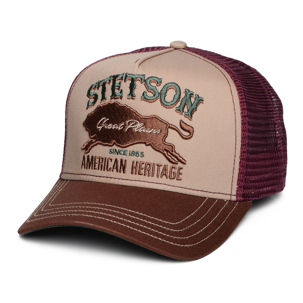Casquette Trucker Great Plains marron-vin STETSON