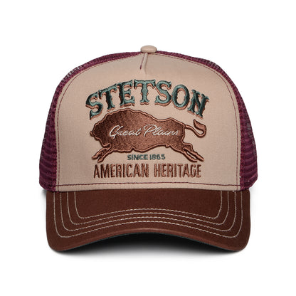 Casquette Trucker Great Plains marron-vin STETSON
