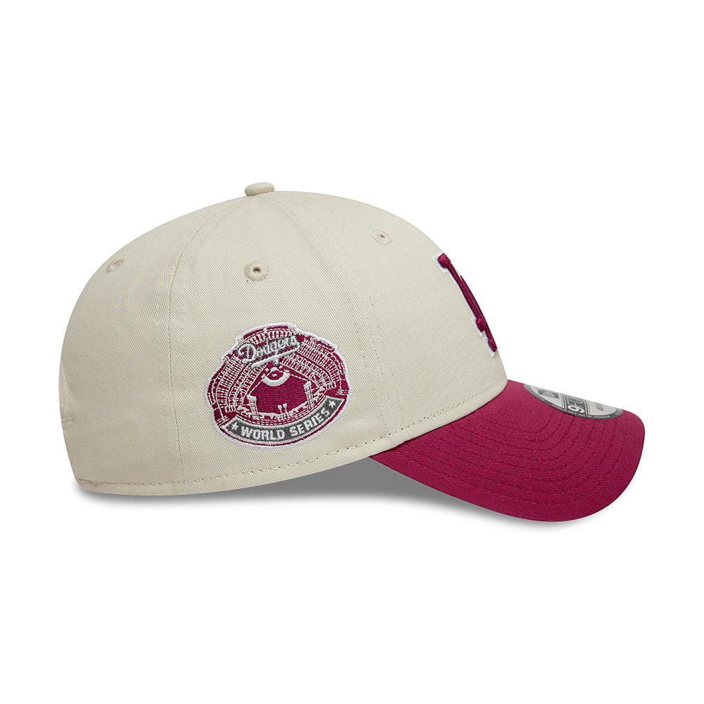 Casquette 9FORTY MLB World Series Patch L.A. Dodgers ivoire-rouge cerise NEW ERA