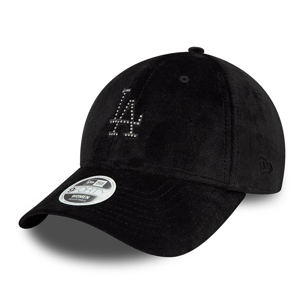 Casquette Femme 9FORTY MLB Diamante Velour L.A. Dodgers noir NEW ERA