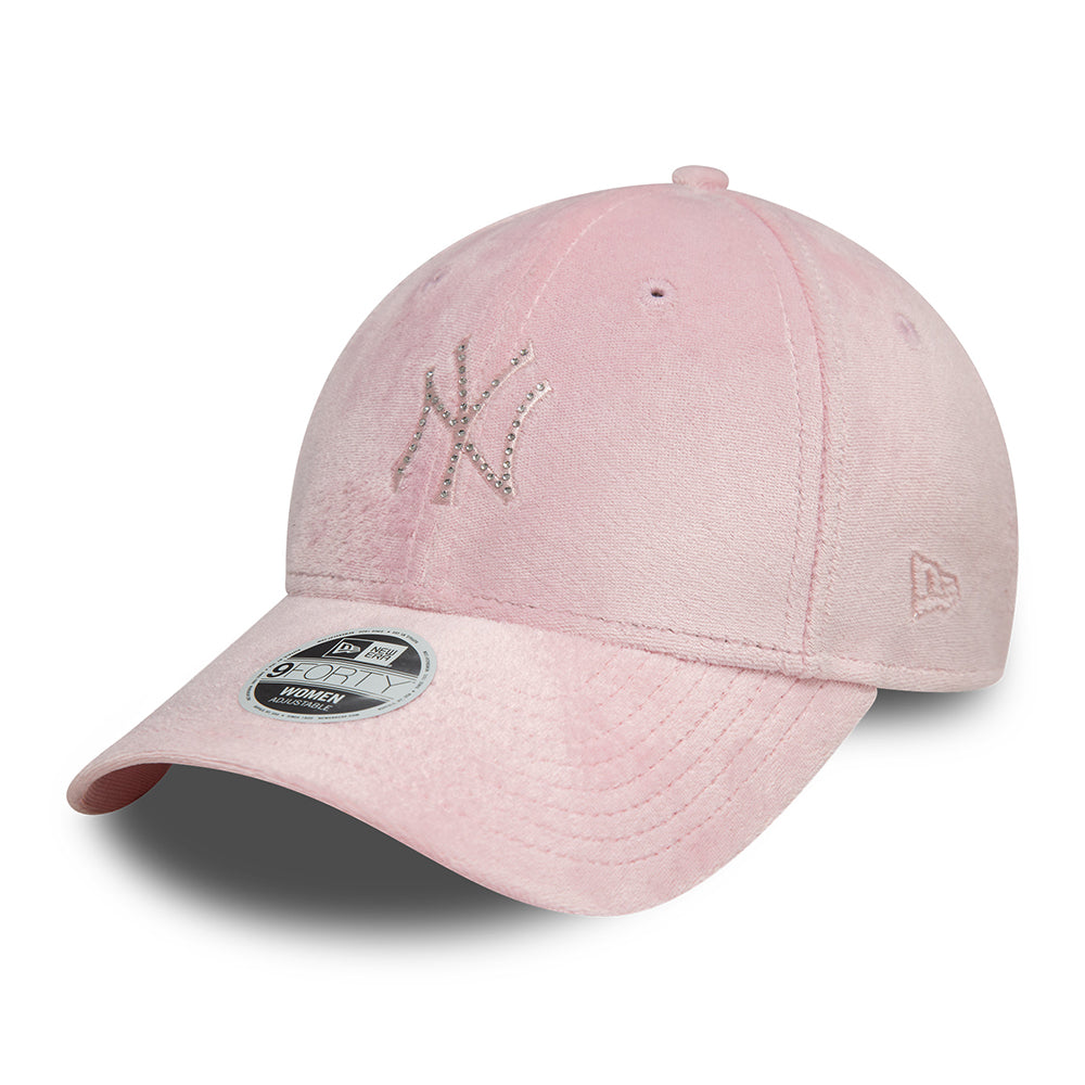 Casquette Femme 9FORTY MLB Diamante Velour New York Yankees rose NEW ERA
