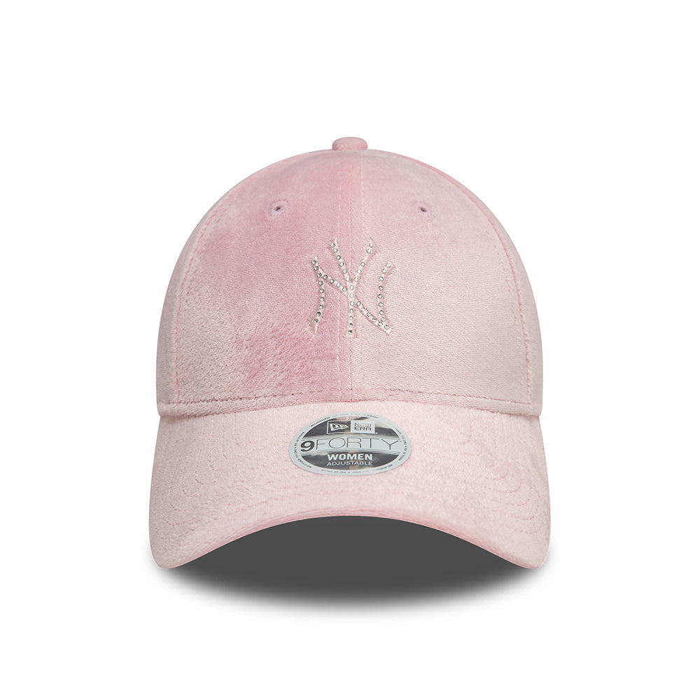 Casquette Femme 9FORTY MLB Diamante Velour New York Yankees rose NEW ERA