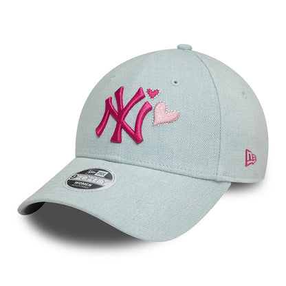 Casquette Femme 9FORTY MLB Denim Icon New York Yankees bleu clair-rose NEW ERA