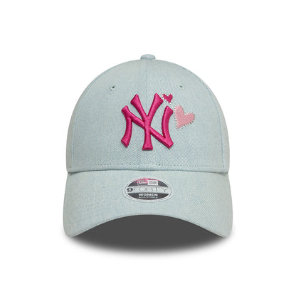 Casquette Femme 9FORTY MLB Denim Icon New York Yankees bleu clair-rose NEW ERA
