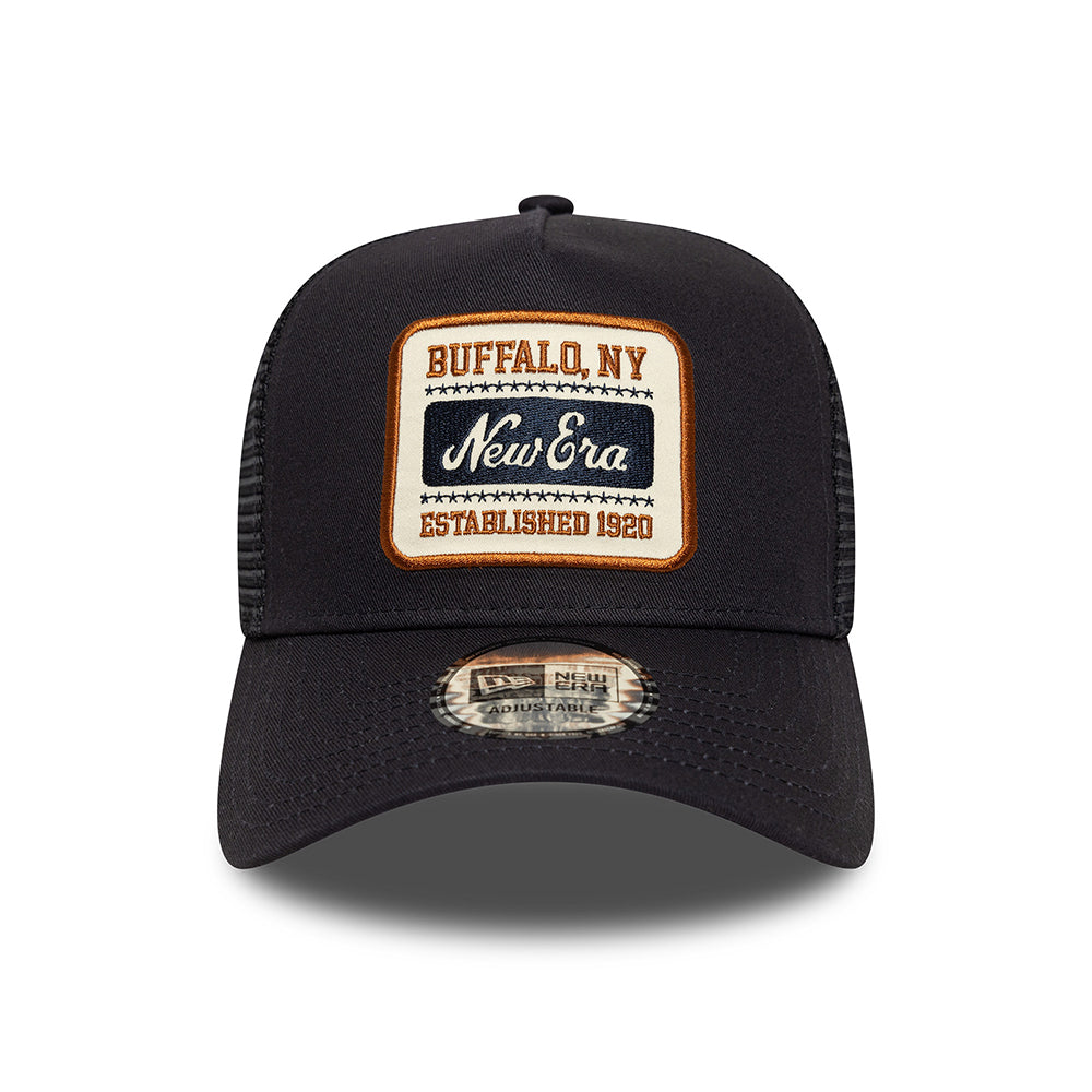 Casquette Trucker A-Frame NE Patch bleu marine NEW ERA