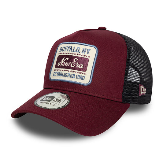Casquette Trucker A-Frame NE Patch bordeaux NEW ERA