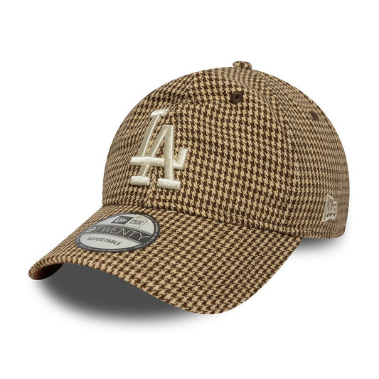 Casquette 9TWENTY MLB Hountstooth L.A. Dodgers beige-marron NEW ERA
