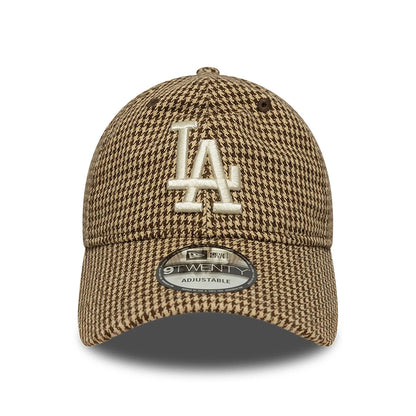 Casquette 9TWENTY MLB Hountstooth L.A. Dodgers beige-marron NEW ERA