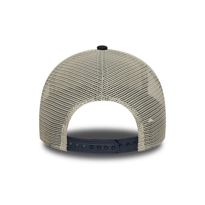 Casquette Trucker Colvert Animal Patch A-Frame crème-bleu marine NEW ERA