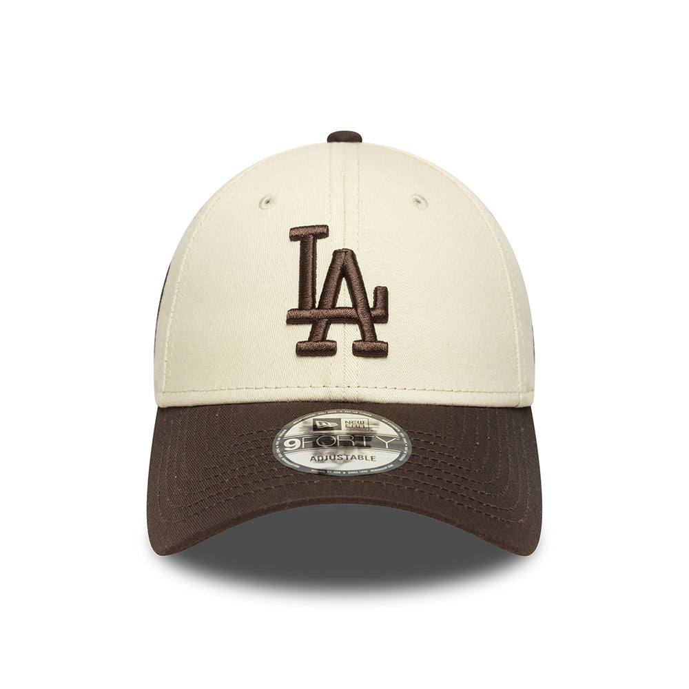Casquette 9FORTY L.A. Dodgers MLB Side Patch crème-marron NEW ERA