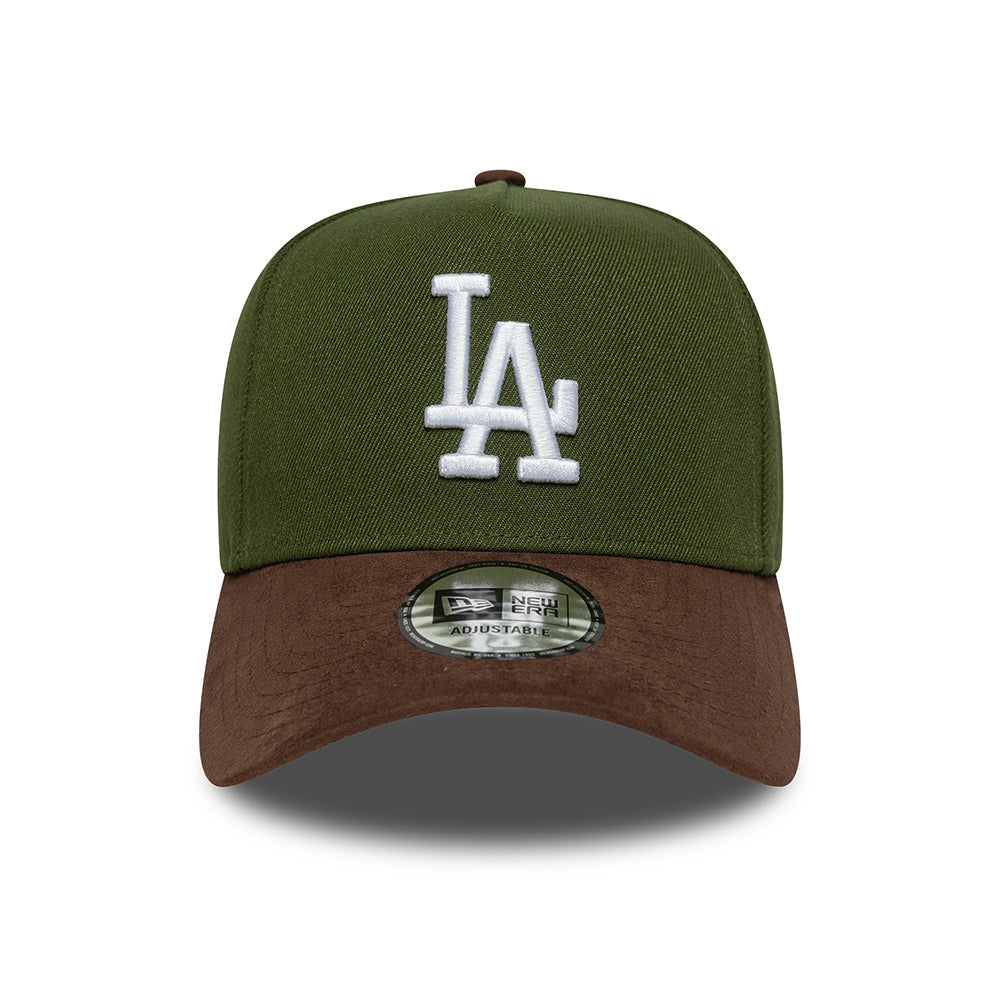 Casquette Snapback 9FORTY MLB Suede Visor A-Frame L.A. Dodgers mousse-marron NEW ERA