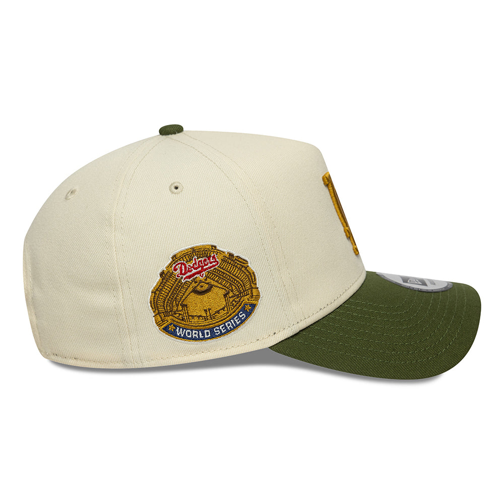 Casquette Snapback 9FORTY MLB World Series Patch A-Frame L.A. Dodgers crème-mousse NEW ERA