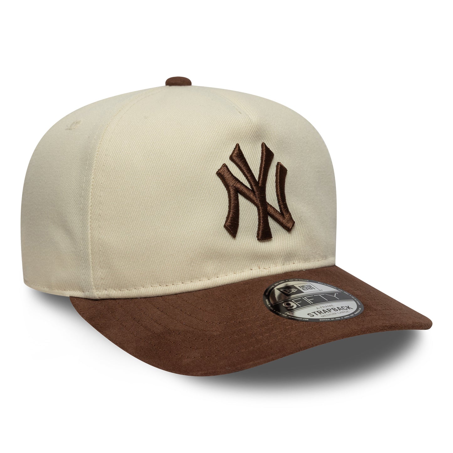 Casquette 9FIFTY MLB Suede Visor A-Frame New York Yankees crème-chocolat NEW ERA