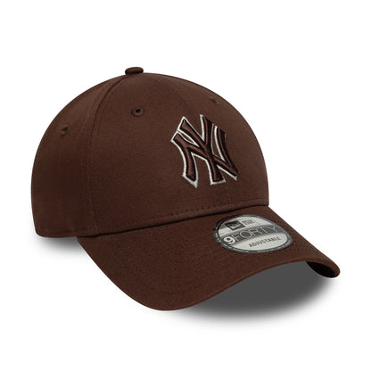 Casquette 9FORTY MLB Outline New York Yankees chocolat-crème NEW ERA