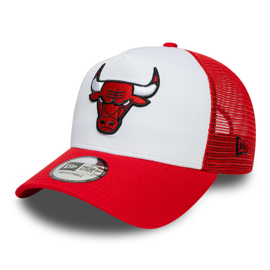 Casquette Trucker NBA Side Patch A-Frame Chicago Bulls rouge-blanc NEW ERA