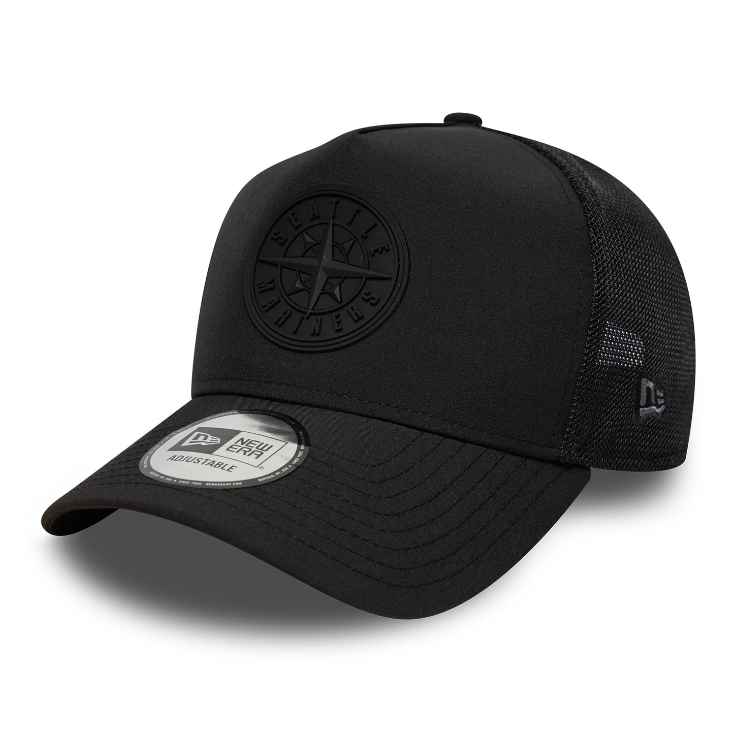 Casquette Trucker MLB Sport Featherweight A-Frame Seattle Mariners noir sur noir NEW ERA