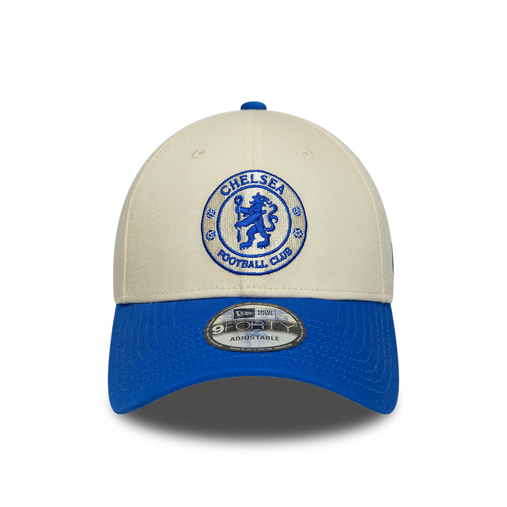 Casquette 9FORTY Seasonal Contrast Lion Crest Chelsea FC crème-bleu roi NEW ERA