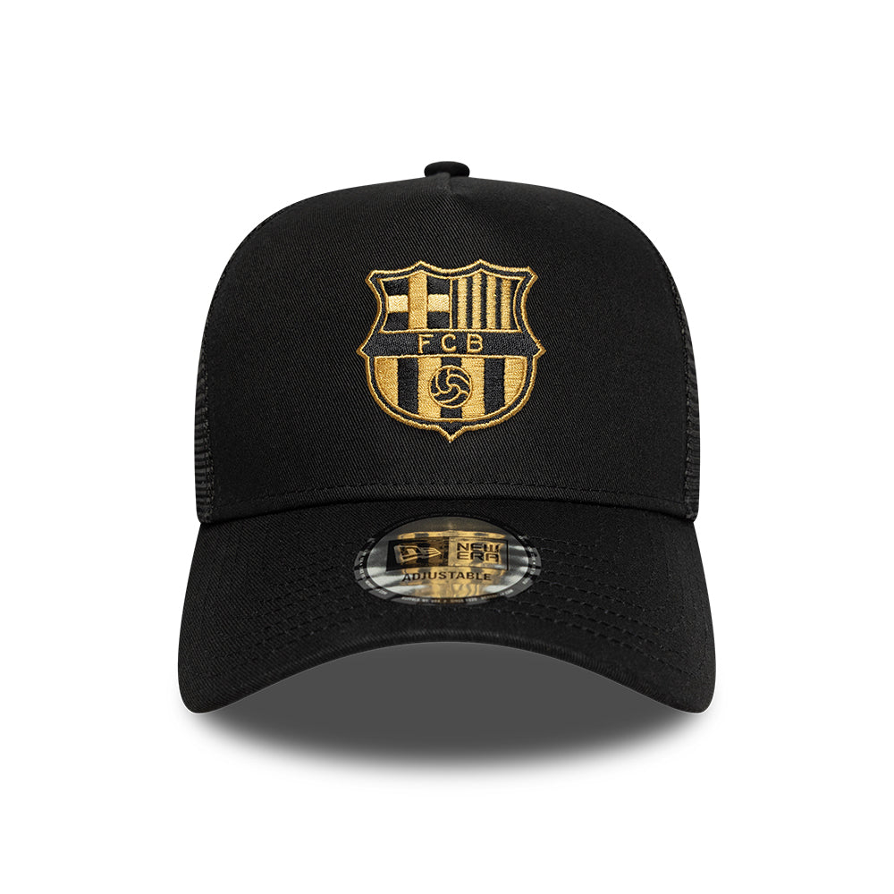 Casquette Trucker A-Frame 9FORTY FC Barcelone noir-doré NEW ERA