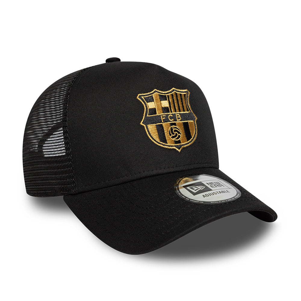 Casquette Trucker A-Frame 9FORTY FC Barcelone noir-doré NEW ERA