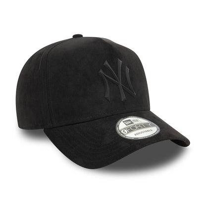 Casquette Snapback A-Frame 9FORTY MLB Faux Suede New York Yankees noir sur noir NEW ERA