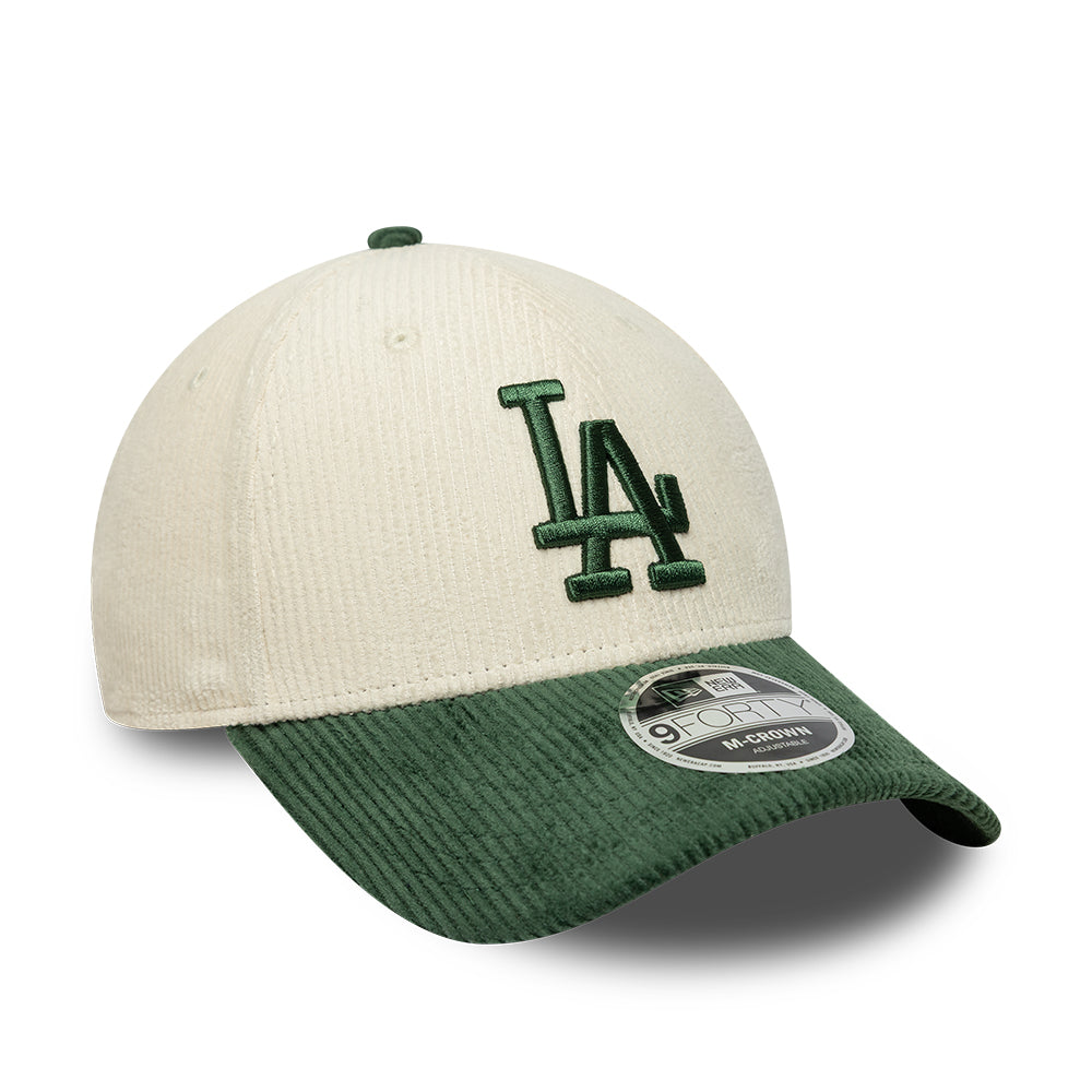 Casquette 9FORTY M-Crown MLB Cord L.A. Dodgers crème-vert foncé NEW ERA