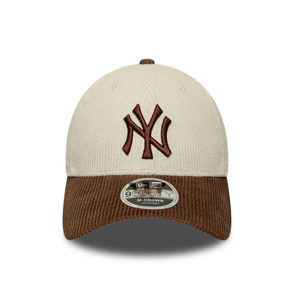 Casquette 9FORTY M-Crown MLB Cord New York Yankees crème-marron profond NEW ERA