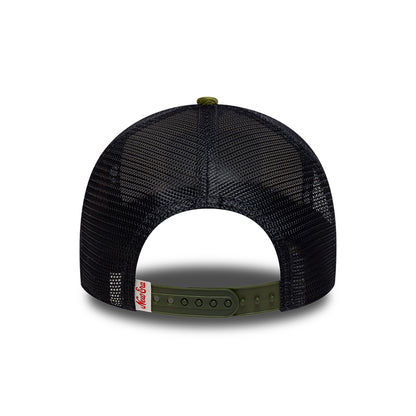 Casquette Trucker A-Frame 9FORTY Patch Cord crème-olive NEW ERA