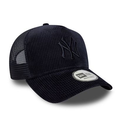 Casquette Trucker A-Frame 9FORTY MLB Tonal Cord New York Yankees bleu marine sur bleu marine NEW ERA