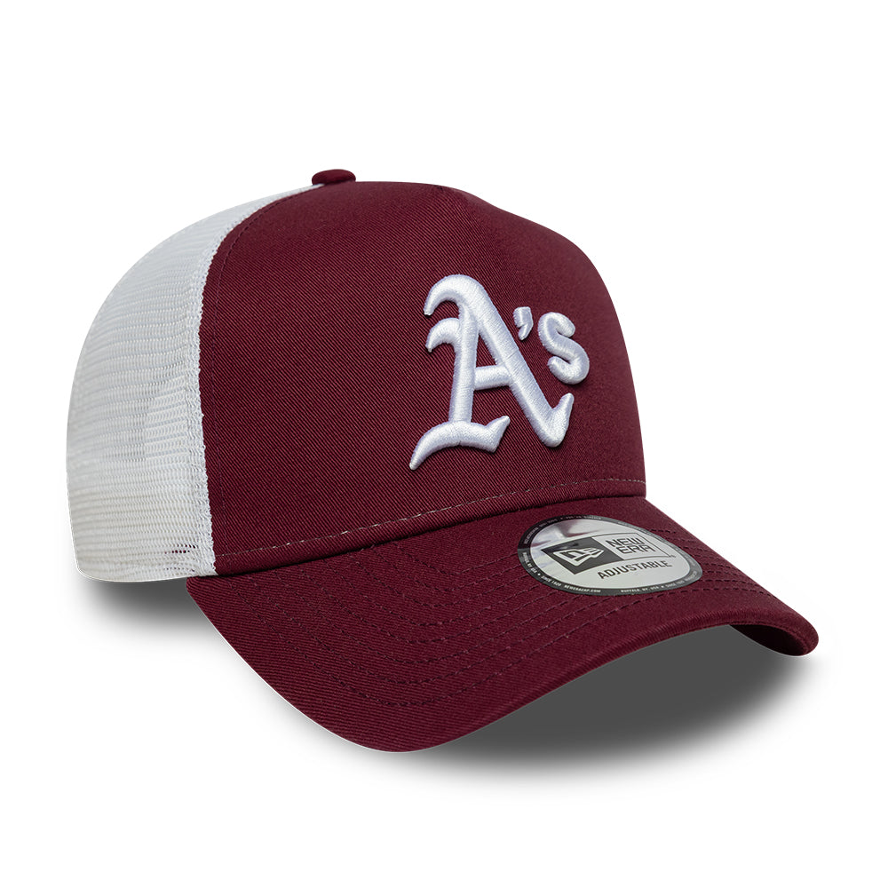 Casquette Trucker A-Frame 9FORTY MLB League Essential Athletics bordeaux-blanc NEW ERA