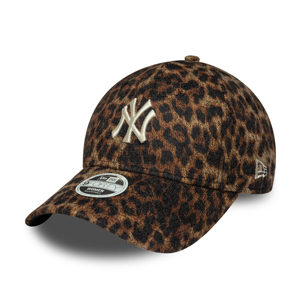 Casquette Femme 9FORTY MLB Cosy Leopard New York Yankees marron profond NEW ERA