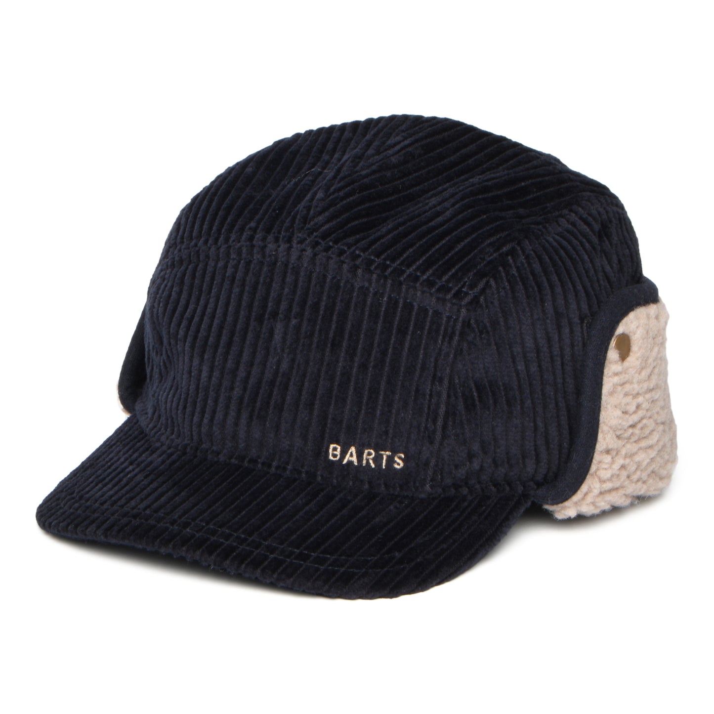 Casquette 5 Panel en Velours Côtelé Avec Protège-Oreilles Rayner bleu marine foncé BARTS