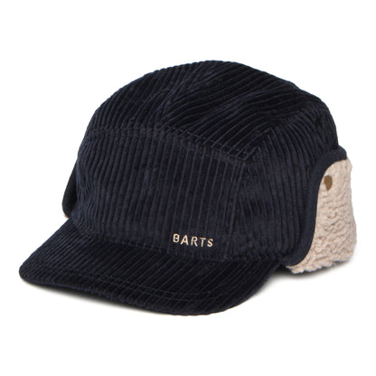 Casquette 5 Panel en Velours Côtelé Avec Protège-Oreilles Rayner bleu marine foncé BARTS