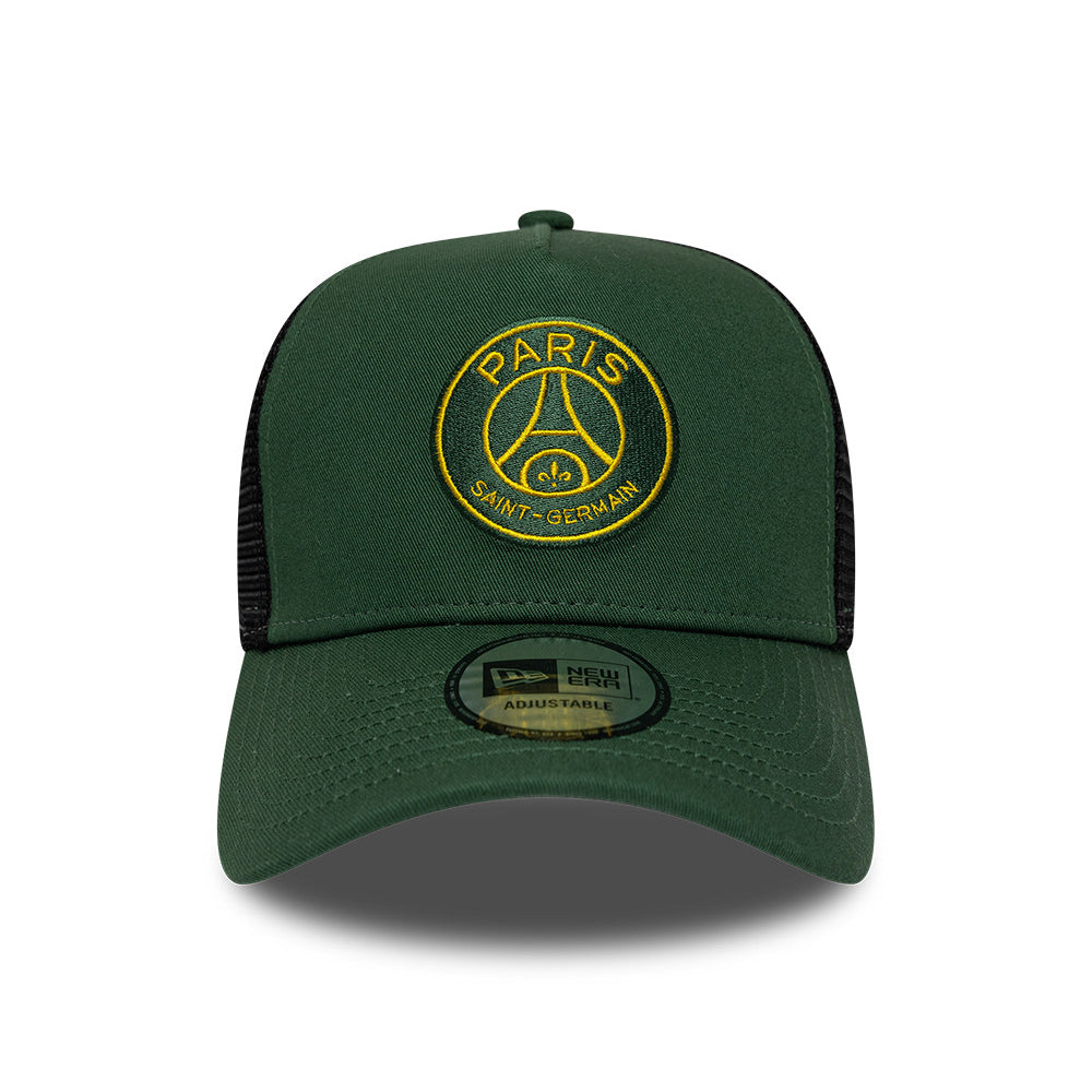 Casquette Trucker Seasonal A-Frame Paris Saint-Germain FC vert foncé NEW ERA