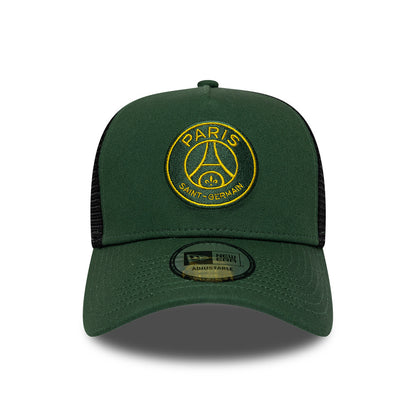 Casquette Trucker Seasonal A-Frame Paris Saint-Germain FC vert foncé NEW ERA