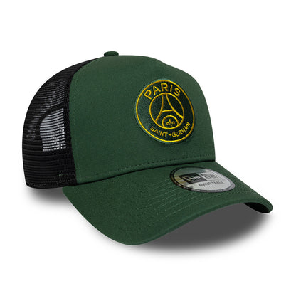Casquette Trucker Seasonal A-Frame Paris Saint-Germain FC vert foncé NEW ERA
